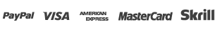 PayPal, Visa, American Express, Mastercard, Skrill